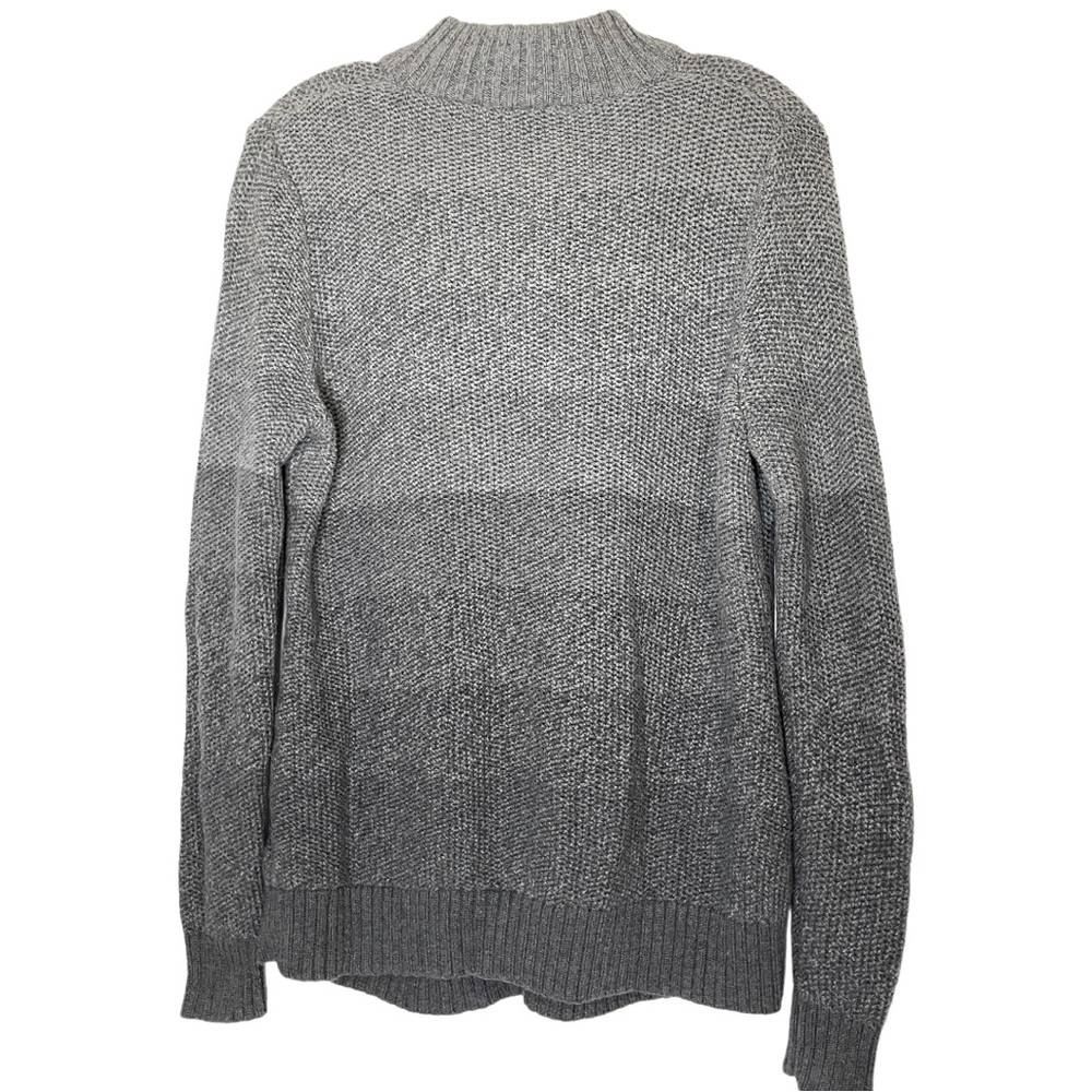 Harley Davidson Ombré Gray Cable Knit Embroidery Front 3/4 Zip Pull Over Sweater - Picture 4 of 12